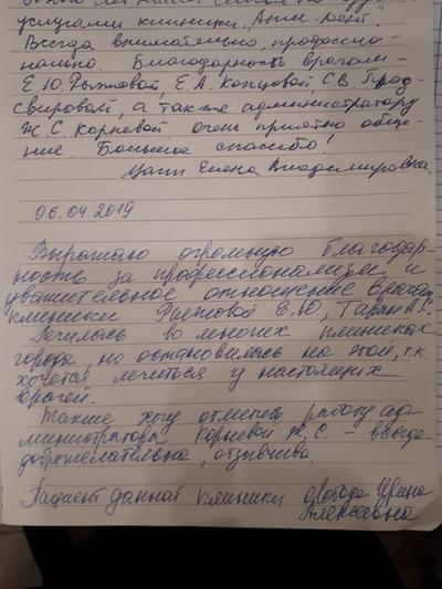 Отзыв о клинике Анле-Дент от пациента Ирины Алексеевны
